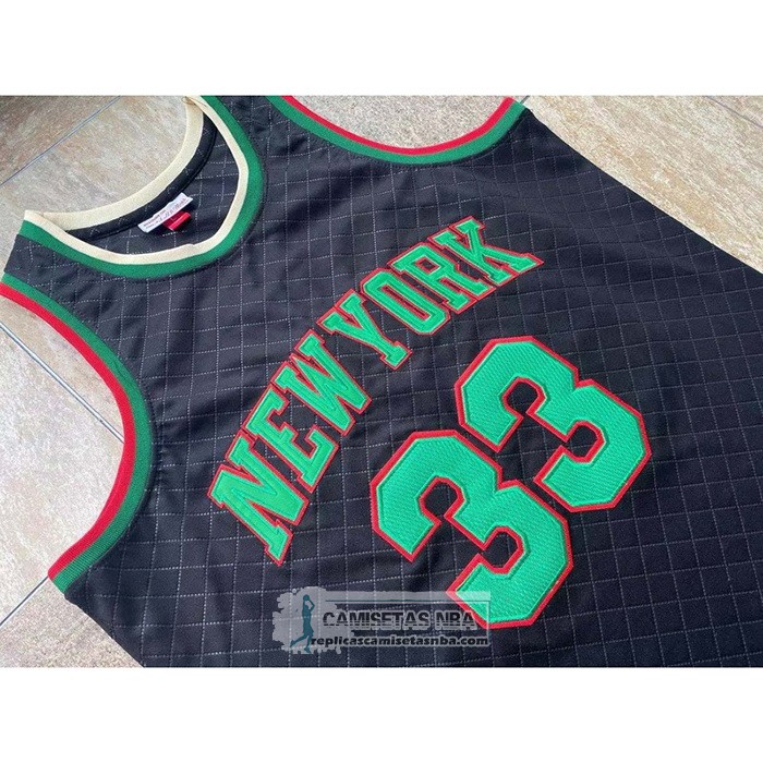 Camiseta New York Knicks Patrick Ewing NO 33 Mitchell & Ness 1991-92 Negro